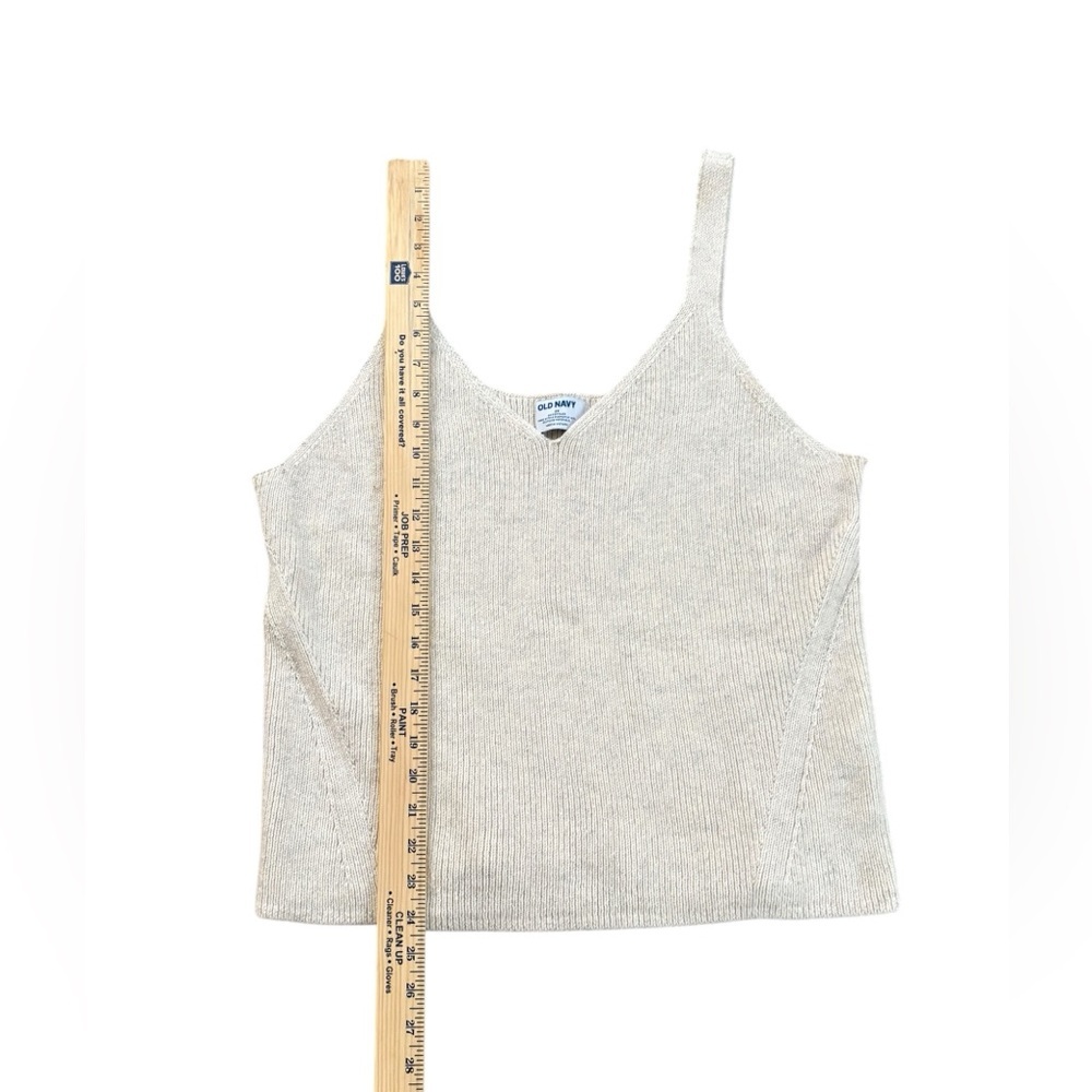 Old Navy V-Neck Rib-Knit Tank Top Wool Stretch Cropped 2X - Picture 5 of 9